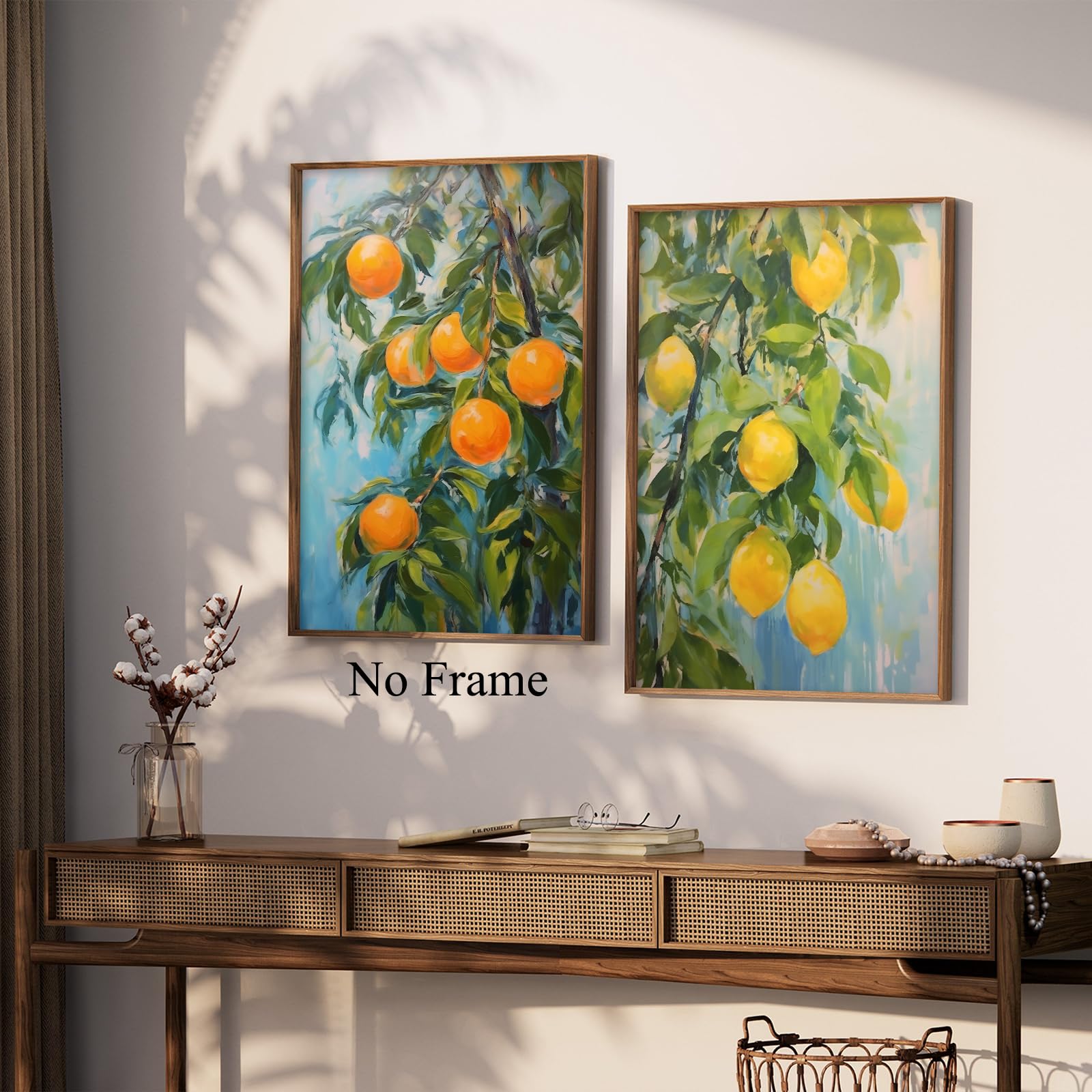 Amazon.com: Vintage Citrus Wall Art Fruit Tree Painting Orange